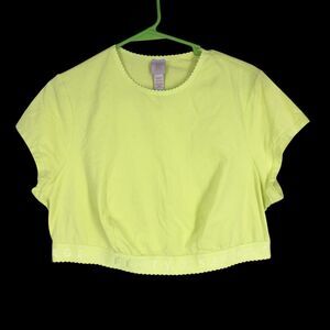 Savage x Fenty Cropped Athletic Top, Neon Green, Rihannas Athletic Wear, Plus 2X